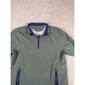 Stitch Golf SWS Weather System 1/4 Zip Mens Large Green Windbreaker *logo Drip